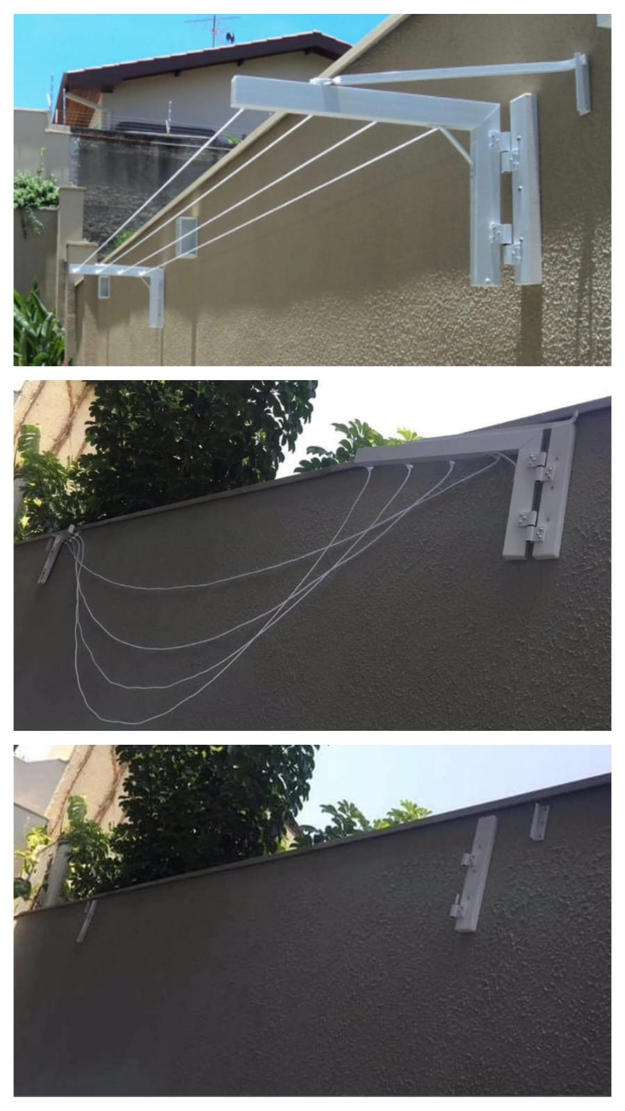Foto do produto Varal de muro, desmontável e removíve